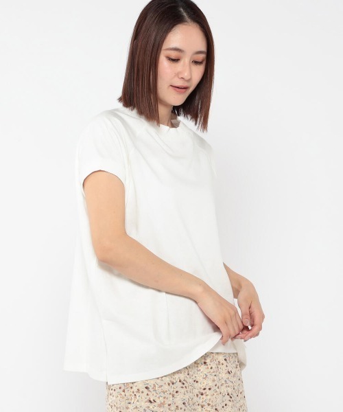 UNRELISH（アンレリッシュ）の「モックネックカットトップス（Tシャツ/カットソー・レディース・モカ/ホワイト/ライトグリーン・MEDIUM）」の2枚目の写真