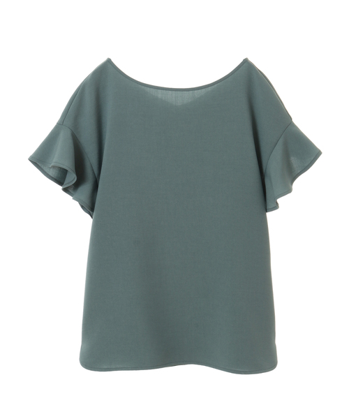 Tiara（ティアラ）の「麻調フレアスリーブブラウス（シャツ/ブラウス・レディース・グリーン/キャメル/グレイッシュベージュ/スミクロ・FREE）」の6枚目の写真