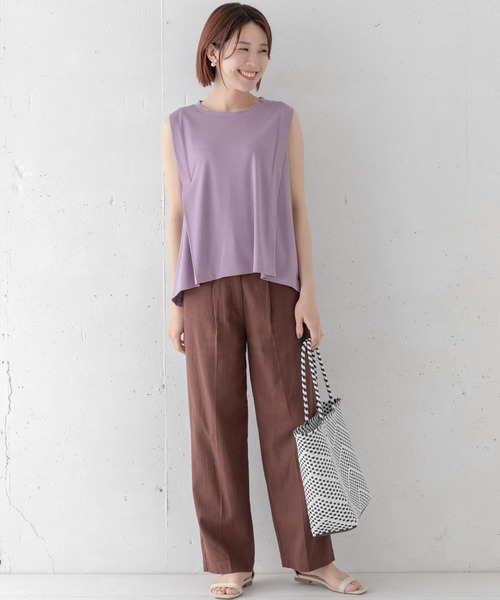 URBAN RESEARCH Sonny Label(アーバンリサーチサニーレーベル)の「ショルダータックカットソー(Tシャツ/カットソー・レディース・パープル/オフホワイト/チャコールグレー・FREE)」の5枚目の写真