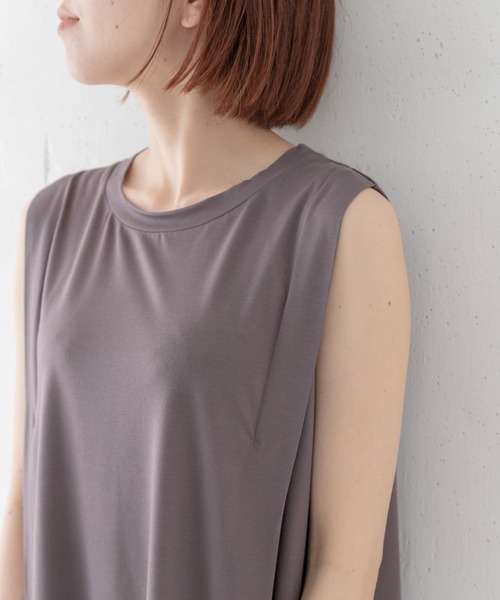 URBAN RESEARCH Sonny Label(アーバンリサーチサニーレーベル)の「ショルダータックカットソー(Tシャツ/カットソー・レディース・パープル/オフホワイト/チャコールグレー・FREE)」の8枚目の写真