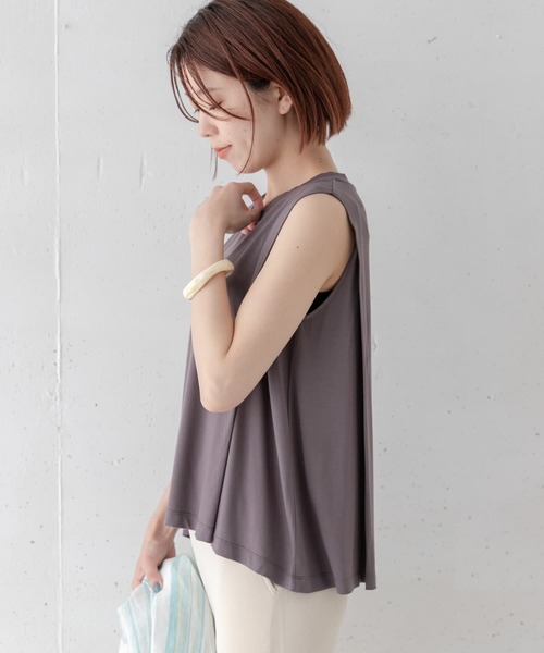 URBAN RESEARCH Sonny Label(アーバンリサーチサニーレーベル)の「ショルダータックカットソー(Tシャツ/カットソー・レディース・パープル/オフホワイト/チャコールグレー・FREE)」の7枚目の写真