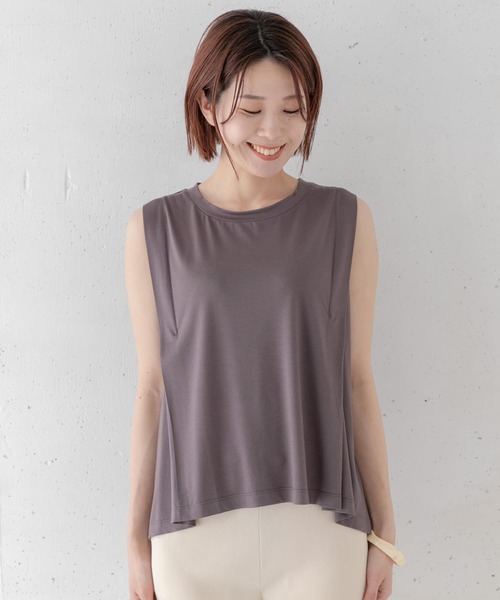 URBAN RESEARCH Sonny Label(アーバンリサーチサニーレーベル)の「ショルダータックカットソー(Tシャツ/カットソー・レディース・パープル/オフホワイト/チャコールグレー・FREE)」の13枚目の写真