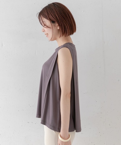 URBAN RESEARCH Sonny Label(アーバンリサーチサニーレーベル)の「ショルダータックカットソー(Tシャツ/カットソー・レディース・パープル/オフホワイト/チャコールグレー・FREE)」の14枚目の写真