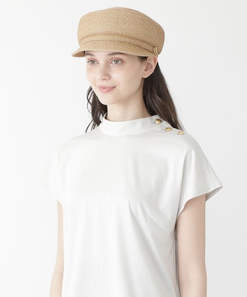 BLUE LABEL CRESTBRIDGE（ブルーレーベルクレストブリッジ）の「ハイブリッドコットン モックネックカットソー（Tシャツ/カットソー・レディース・ダークネイビー/ブラック/ライトグレー・38）」の8枚目の写真