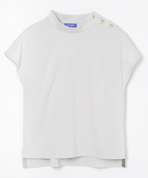 BLUE LABEL CRESTBRIDGE（ブルーレーベルクレストブリッジ）の「ハイブリッドコットン モックネックカットソー（Tシャツ/カットソー・レディース・ダークネイビー/ブラック/ライトグレー・38）」の14枚目の写真