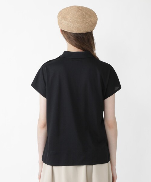 BLUE LABEL CRESTBRIDGE（ブルーレーベルクレストブリッジ）の「ハイブリッドコットン モックネックカットソー（Tシャツ/カットソー・レディース・ダークネイビー/ブラック/ライトグレー・38）」の17枚目の写真