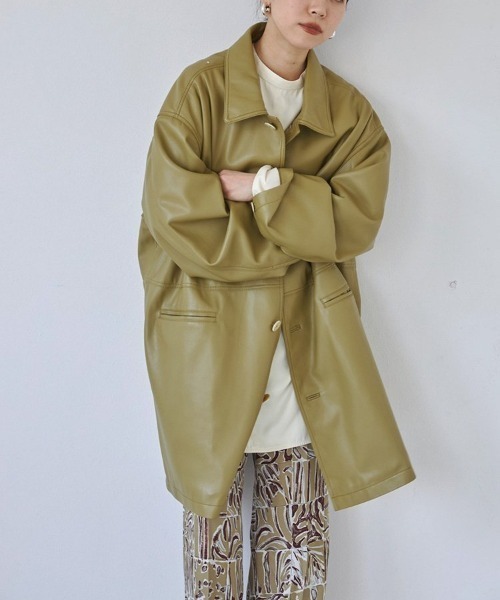 TODAYFUL（トゥデイフル）の「TODAYFUL(トゥデイフル) "Leather Over Jacket"レザーオーバージャケット/12020102（その他アウター・レディース・ブラック/オリーブ・38/36）」の19枚目の写真