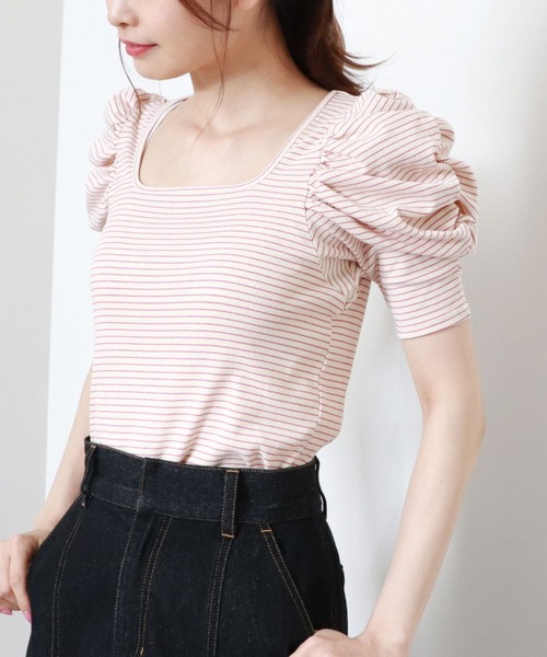 archives（アルシーヴ）の「パワショルリブTOPS（Tシャツ/カットソー・レディース・イエロー/ピンク/グリーン/ブラック・MEDIUM）」の10枚目の写真