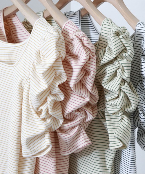 archives（アルシーヴ）の「パワショルリブTOPS（Tシャツ/カットソー・レディース・イエロー/ピンク/グリーン/ブラック・MEDIUM）」の20枚目の写真