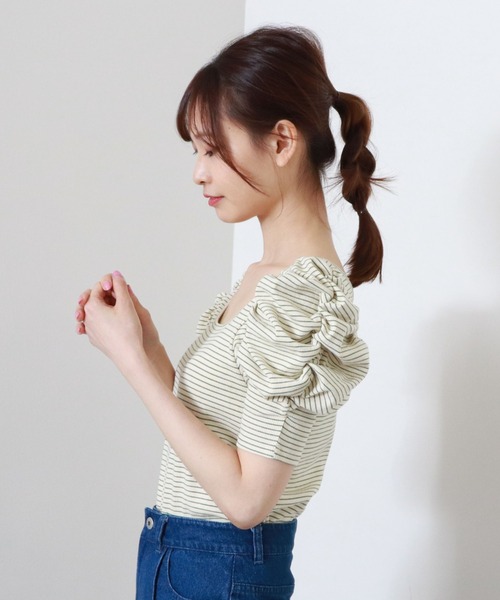 archives（アルシーヴ）の「パワショルリブTOPS（Tシャツ/カットソー・レディース・イエロー/ピンク/グリーン/ブラック・MEDIUM）」の21枚目の写真