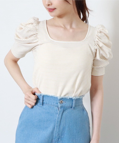 archives（アルシーヴ）の「パワショルリブTOPS（Tシャツ/カットソー・レディース・イエロー/ピンク/グリーン/ブラック・MEDIUM）」の13枚目の写真