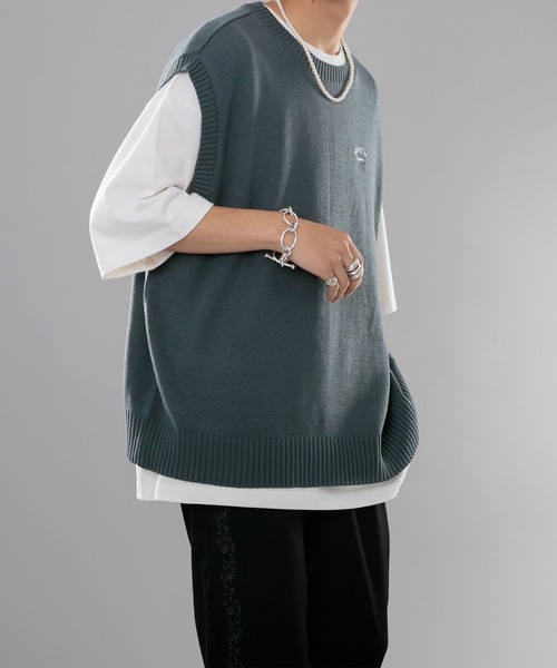 kutir(クティール)の「サマーニットベスト(ベスト・メンズ・オレンジ/グリーン/ダークブルー・MEDIUM/LARGE)」の4枚目の写真