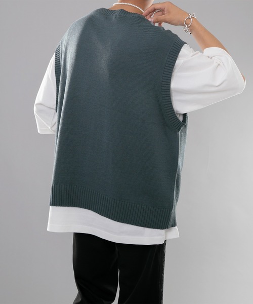 kutir(クティール)の「サマーニットベスト(ベスト・メンズ・オレンジ/グリーン/ダークブルー・MEDIUM/LARGE)」の5枚目の写真