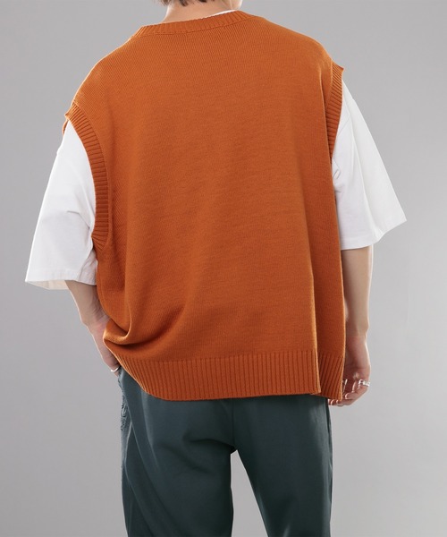 kutir(クティール)の「サマーニットベスト(ベスト・メンズ・オレンジ/グリーン/ダークブルー・MEDIUM/LARGE)」の11枚目の写真