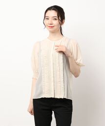 ANAYI アナイ　2021AW シースルードライフリルブラウス 21AW♡ANAYI アナイ シースルードライフリルブラウス 38 - メルカリ