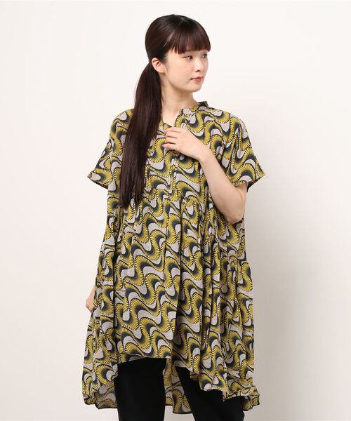 チャイハネ（チャイハネ）の「【チャイハネ】アフリカン幾何学柄チュニック（チュニック・レディース・レッド/イエロー/ブルー・FREE）」の6枚目の写真