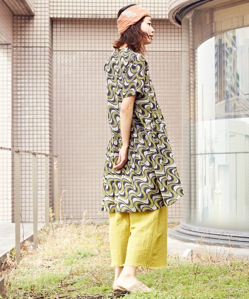 チャイハネ（チャイハネ）の「【チャイハネ】アフリカン幾何学柄チュニック（チュニック・レディース・レッド/イエロー/ブルー・FREE）」の9枚目の写真