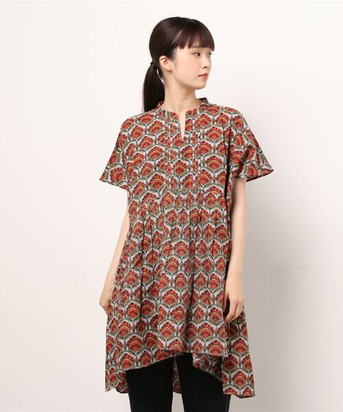 チャイハネ（チャイハネ）の「【チャイハネ】アフリカン幾何学柄チュニック（チュニック・レディース・レッド/イエロー/ブルー・FREE）」の15枚目の写真