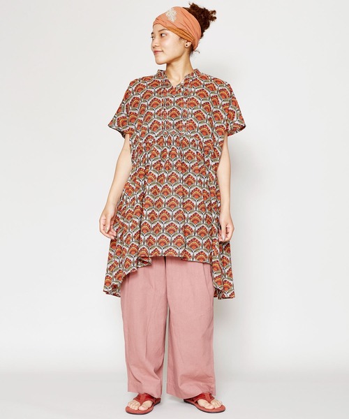 チャイハネ（チャイハネ）の「【チャイハネ】アフリカン幾何学柄チュニック（チュニック・レディース・レッド/イエロー/ブルー・FREE）」の16枚目の写真