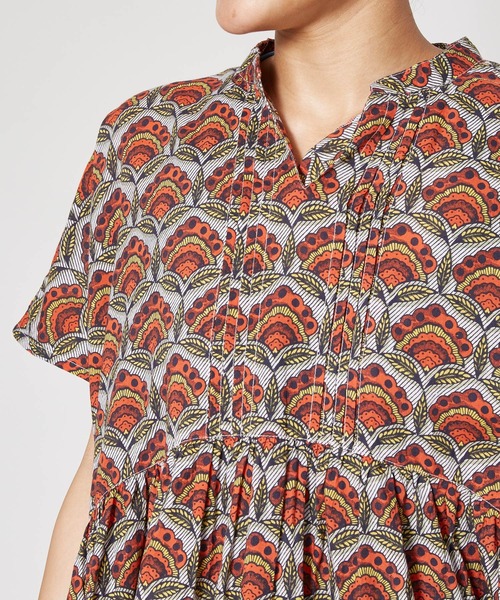 チャイハネ（チャイハネ）の「【チャイハネ】アフリカン幾何学柄チュニック（チュニック・レディース・レッド/イエロー/ブルー・FREE）」の20枚目の写真
