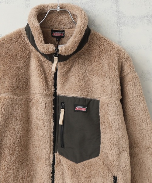 Dickies(ディッキーズ)の「【GENUINE DICKIES/ジェニュインディッキーズ】シャギーボア スタンドジップブルゾン(ブルゾン・メンズ・ブラック/ベージュ/オフホワイト/ブルーグリーン・LL/M/L)」の3枚目の写真