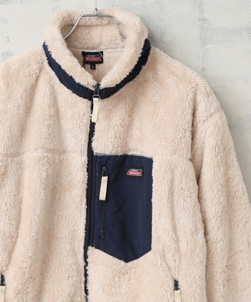 Dickies(ディッキーズ)の「【GENUINE DICKIES/ジェニュインディッキーズ】シャギーボア スタンドジップブルゾン(ブルゾン・メンズ・ブラック/ベージュ/オフホワイト/ブルーグリーン・LL/M/L)」の2枚目の写真