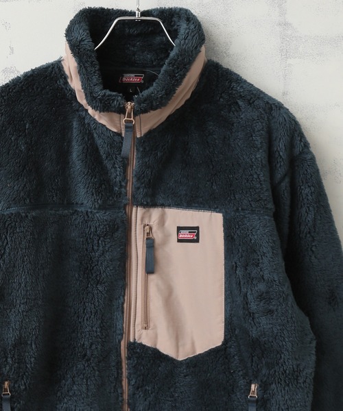 Dickies(ディッキーズ)の「【GENUINE DICKIES/ジェニュインディッキーズ】シャギーボア スタンドジップブルゾン(ブルゾン・メンズ・ブラック/ベージュ/オフホワイト/ブルーグリーン・LL/M/L)」の4枚目の写真