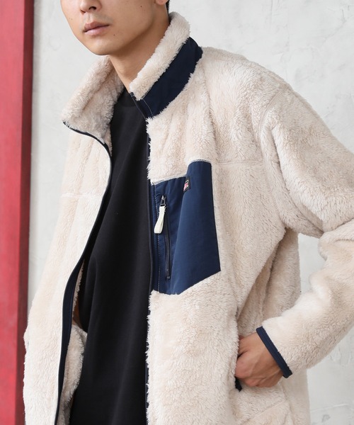 Dickies(ディッキーズ)の「【GENUINE DICKIES/ジェニュインディッキーズ】シャギーボア スタンドジップブルゾン(ブルゾン・メンズ・ブラック/ベージュ/オフホワイト/ブルーグリーン・LL/M/L)」の18枚目の写真