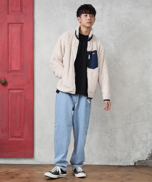 Dickies(ディッキーズ)の「【GENUINE DICKIES/ジェニュインディッキーズ】シャギーボア スタンドジップブルゾン(ブルゾン・メンズ・ブラック/ベージュ/オフホワイト/ブルーグリーン・LL/M/L)」の16枚目の写真