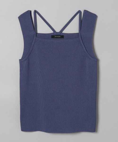 JEANASIS（ジーナシス）の「ホルターデザインソウバリタンク/955915（タンクトップ・レディース・ブラック/グリーン/グレイッシュベージュ/ブルー/オレンジ/アイボリー/ダークグリーン・FREE）」の6枚目の写真