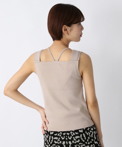 JEANASIS（ジーナシス）の「ホルターデザインソウバリタンク/955915（タンクトップ・レディース・ブラック/グリーン/グレイッシュベージュ/ブルー/オレンジ/アイボリー/ダークグリーン・FREE）」の8枚目の写真