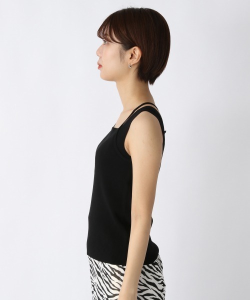 JEANASIS（ジーナシス）の「ホルターデザインソウバリタンク/955915（タンクトップ・レディース・ブラック/グリーン/グレイッシュベージュ/ブルー/オレンジ/アイボリー/ダークグリーン・FREE）」の13枚目の写真
