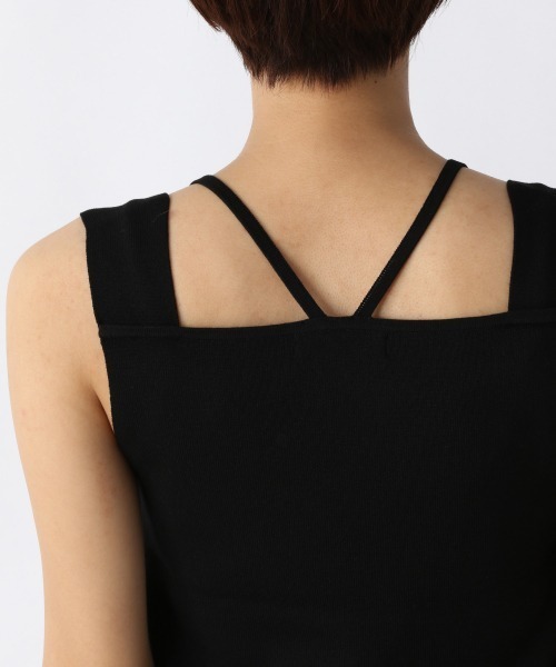 JEANASIS（ジーナシス）の「ホルターデザインソウバリタンク/955915（タンクトップ・レディース・ブラック/グリーン/グレイッシュベージュ/ブルー/オレンジ/アイボリー/ダークグリーン・FREE）」の15枚目の写真