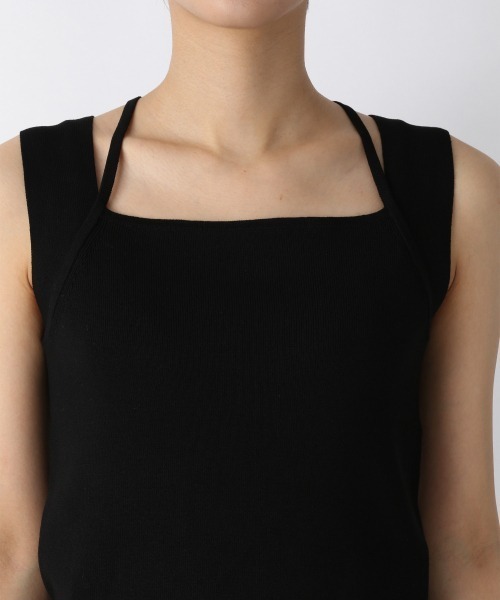 JEANASIS（ジーナシス）の「ホルターデザインソウバリタンク/955915（タンクトップ・レディース・ブラック/グリーン/グレイッシュベージュ/ブルー/オレンジ/アイボリー/ダークグリーン・FREE）」の21枚目の写真