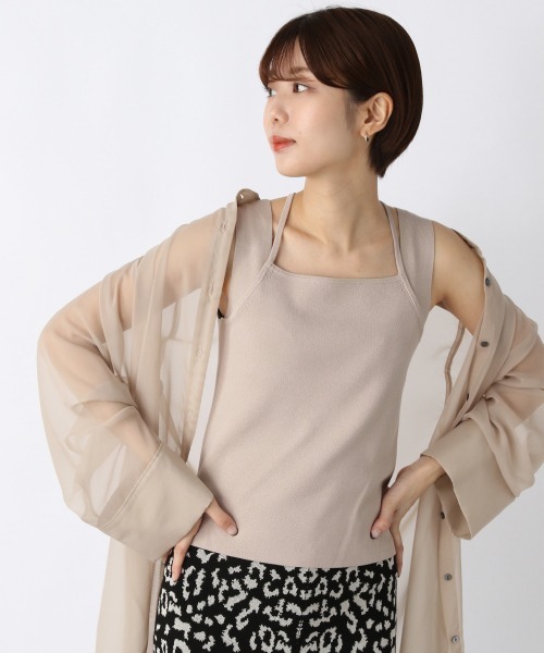 JEANASIS（ジーナシス）の「ホルターデザインソウバリタンク/955915（タンクトップ・レディース・ブラック/グリーン/グレイッシュベージュ/ブルー/オレンジ/アイボリー/ダークグリーン・FREE）」の20枚目の写真