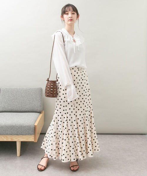 UR Lab.（アーバンリサーチラボ）の「柄切り替えフレアスカート（スカート・レディース・ベージュ/ブラック/アイボリー・FREE）」の7枚目の写真