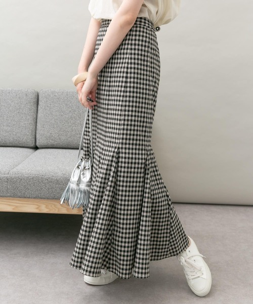 UR Lab.（アーバンリサーチラボ）の「柄切り替えフレアスカート（スカート・レディース・ベージュ/ブラック/アイボリー・FREE）」の8枚目の写真