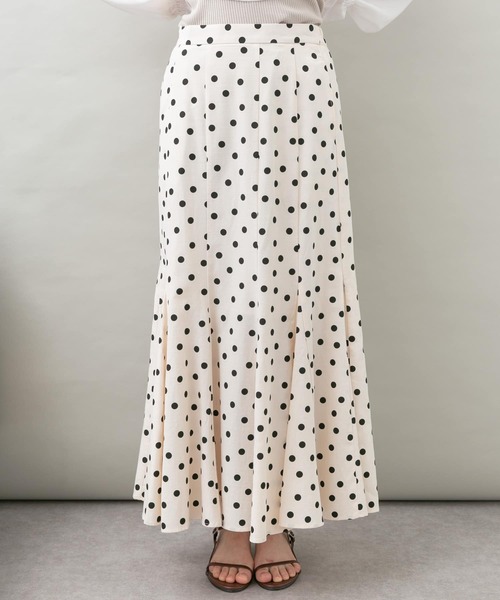 UR Lab.（アーバンリサーチラボ）の「柄切り替えフレアスカート（スカート・レディース・ベージュ/ブラック/アイボリー・FREE）」の10枚目の写真