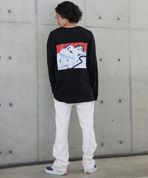 select MOCA（セレクトモカ）の「イラストロングTシャツ（ユニセックスロンT）（Tシャツ/カットソー・レディース・ホワイト×レッド/ホワイト×ブルー/ブラック×レッド/ブラック×ブルー・SMALL/MEDIUM/LARGE/X-LARGE）」の21枚目の写真