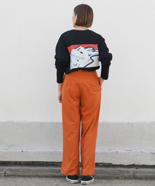 select MOCA（セレクトモカ）の「イラストロングTシャツ（ユニセックスロンT）（Tシャツ/カットソー・レディース・ホワイト×レッド/ホワイト×ブルー/ブラック×レッド/ブラック×ブルー・SMALL/MEDIUM/LARGE/X-LARGE）」の19枚目の写真