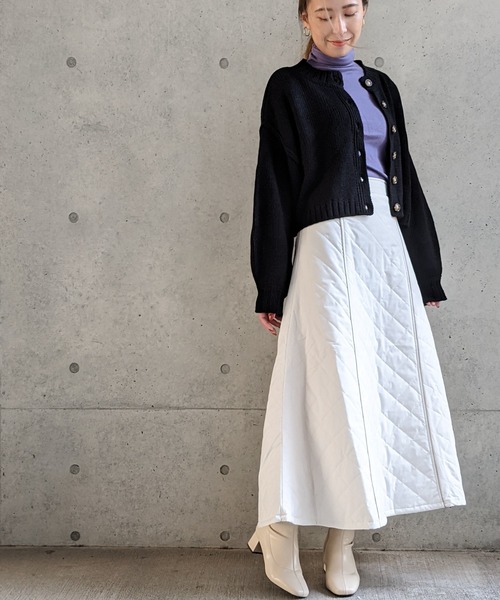 Per sist ence(パーシエンス)の「Per sist ence/パーシエンス 中綿ダイヤキルトフレアスカート(スカート・レディース・アイボリー/ブラック・FREE)」の22枚目の写真