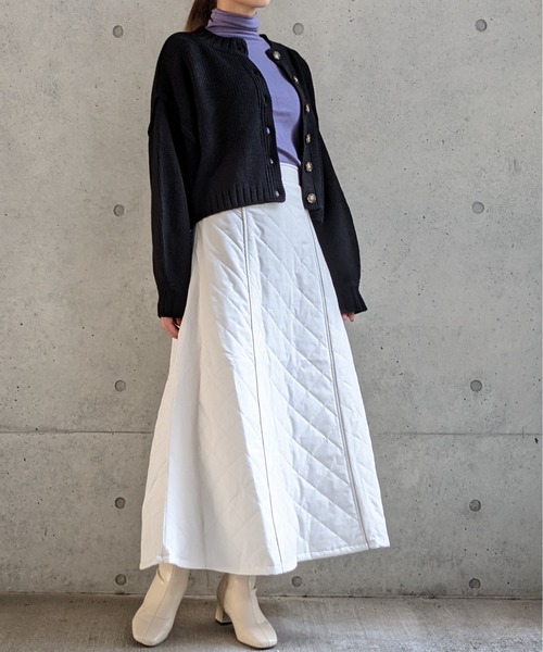 Per sist ence(パーシエンス)の「Per sist ence/パーシエンス 中綿ダイヤキルトフレアスカート(スカート・レディース・アイボリー/ブラック・FREE)」の21枚目の写真