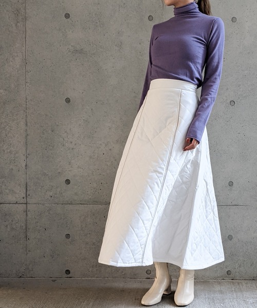 Per sist ence(パーシエンス)の「Per sist ence/パーシエンス 中綿ダイヤキルトフレアスカート(スカート・レディース・アイボリー/ブラック・FREE)」の20枚目の写真