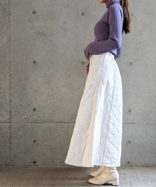 Per sist ence(パーシエンス)の「Per sist ence/パーシエンス 中綿ダイヤキルトフレアスカート(スカート・レディース・アイボリー/ブラック・FREE)」の19枚目の写真