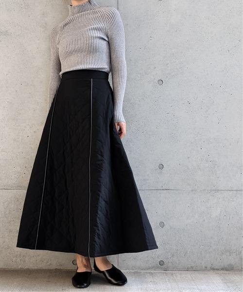 Per sist ence(パーシエンス)の「Per sist ence/パーシエンス 中綿ダイヤキルトフレアスカート(スカート・レディース・アイボリー/ブラック・FREE)」の13枚目の写真