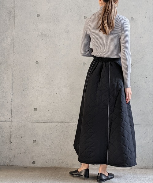 Per sist ence(パーシエンス)の「Per sist ence/パーシエンス 中綿ダイヤキルトフレアスカート(スカート・レディース・アイボリー/ブラック・FREE)」の7枚目の写真