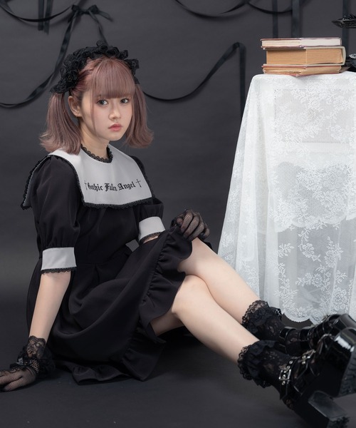 【新品】Dear My Love ブラックワンピース DearMyLove ワンピース ハートレースリボンセーラーワンピース