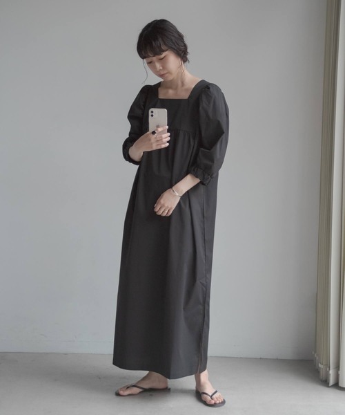 ONEME(ワンム)の「【 ONEME 】 Easy Noble Dress(ワンピース・レディース・ブラック/ダークグリーン・FREE)」の14枚目の写真