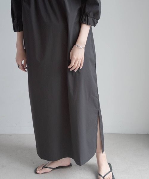 ONEME(ワンム)の「【 ONEME 】 Easy Noble Dress(ワンピース・レディース・ブラック/ダークグリーン・FREE)」の6枚目の写真
