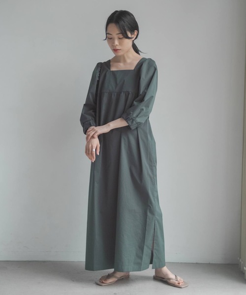 ONEME(ワンム)の「【 ONEME 】 Easy Noble Dress(ワンピース・レディース・ブラック/ダークグリーン・FREE)」の7枚目の写真